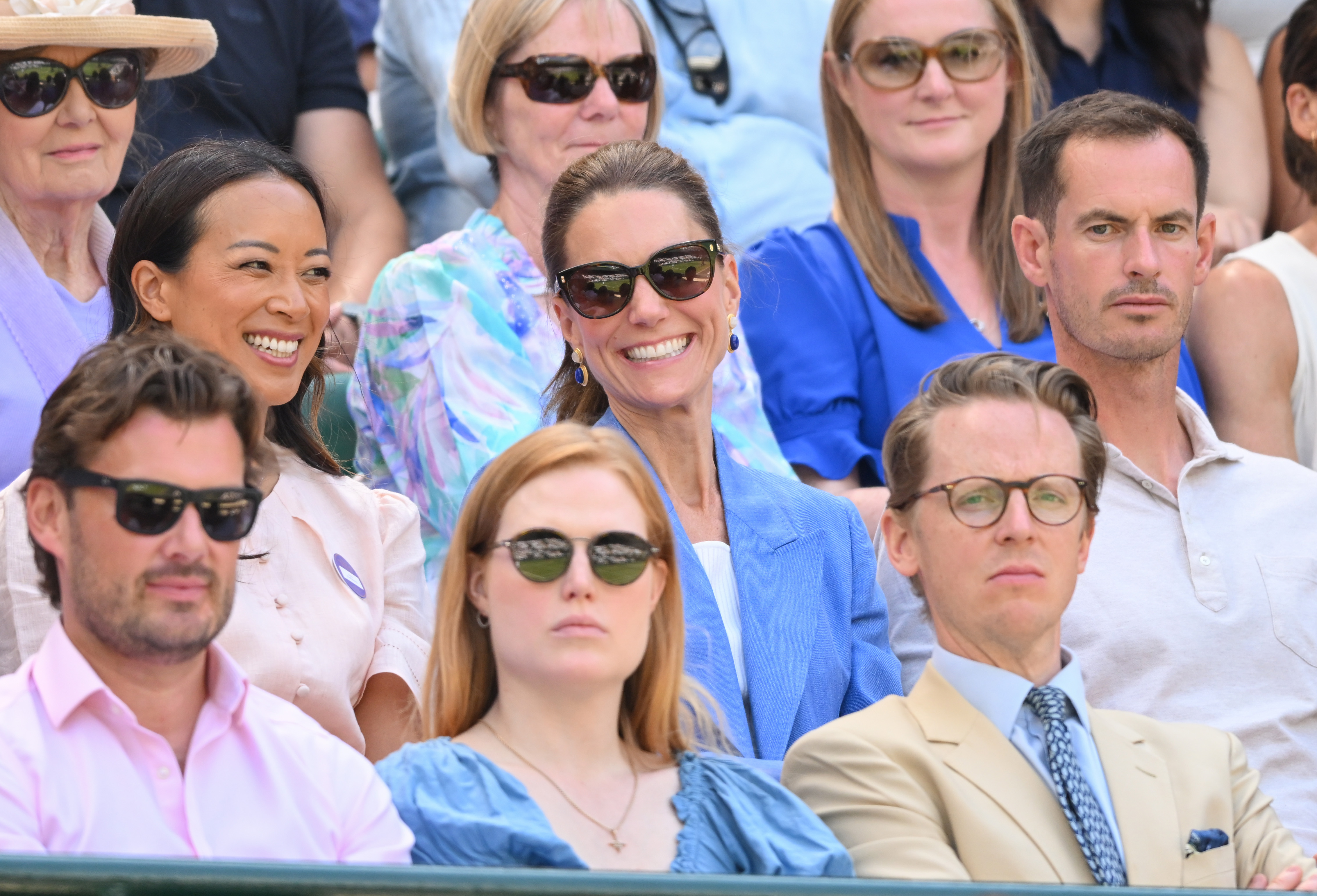 Princess Kate wearing sunglasses in the stands at Wimbledon