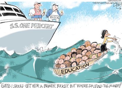 Political cartoon U.S. education one percent