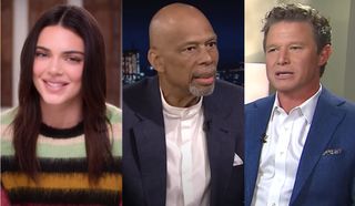Kendall Jenner on The Kardashians, Kareem Abdul-Jabbar on The Late Show, and Billy Bush on Extra.
