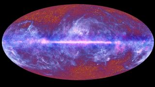 This all-sky image of the cosmic microwave background, created from data collected by the European Space Agency's Planck satellite's first all-sky survey, shows echoes of the Big Bang left over from the dawn of the universe.