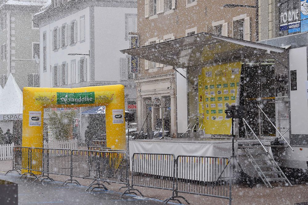 The fourth stage at Tour de Romandie was shortened due to snow