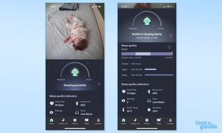 Owlet Dream Duo baby monitor app home page