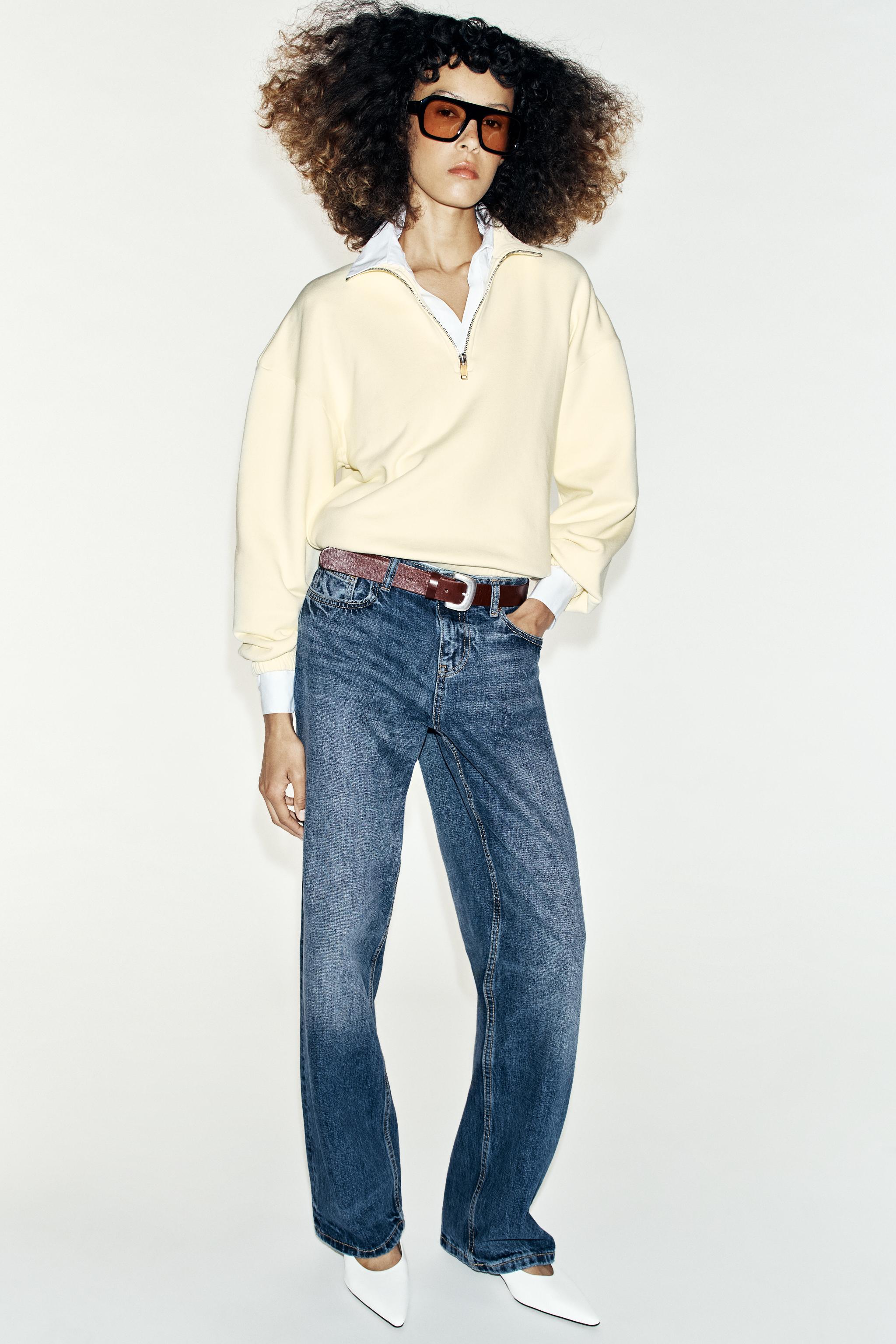 Metal Zip Sweatshirt - Yellow - S