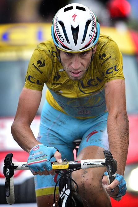 Vincenzo Nibali stops his clock on a successful Tour stage