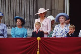 Prince William, Prince Harry and the Queen Mother