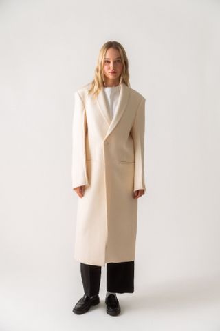 Róhe Tuxedo Dense Wool Blend Coat (xs & Small)