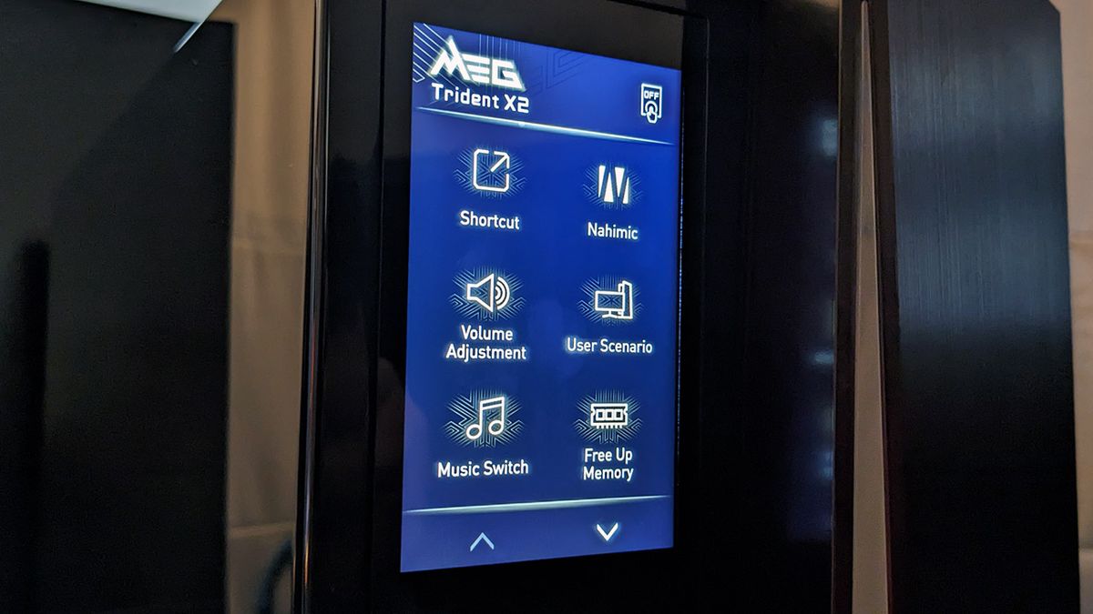 MSI MEG Trident X2 HMI front mounted touch LCD