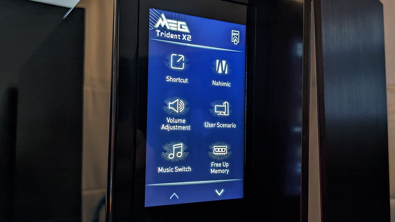 MSI MEG Trident X2 HMI front mounted touch LCD
