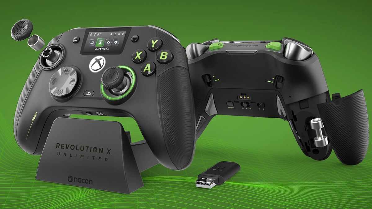 The Nacon REVOLUTION X Unlimited Xbox controller.