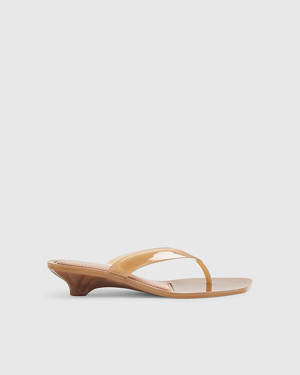 Beige Jelly Toe Thong Sandals