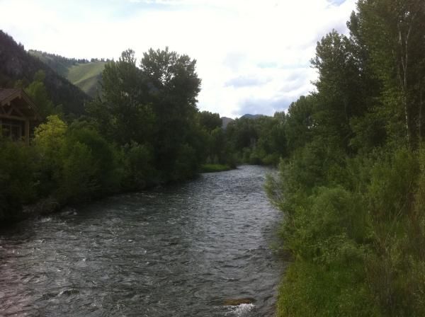 This scenic river runs right past the start/finish and racers cross it twice each lap via a bridge.