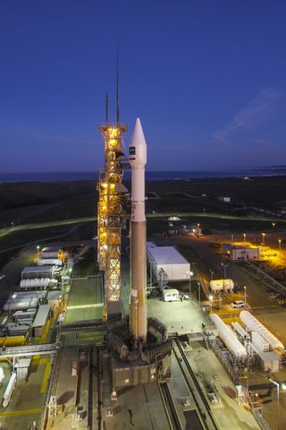 All is calm at Space Launch Complex-3 for a United Launch Alliance Atlas V rocket ahead of its Nov. 11, 2016 launch of the DigitalGlobe WorldView-4 satellite.