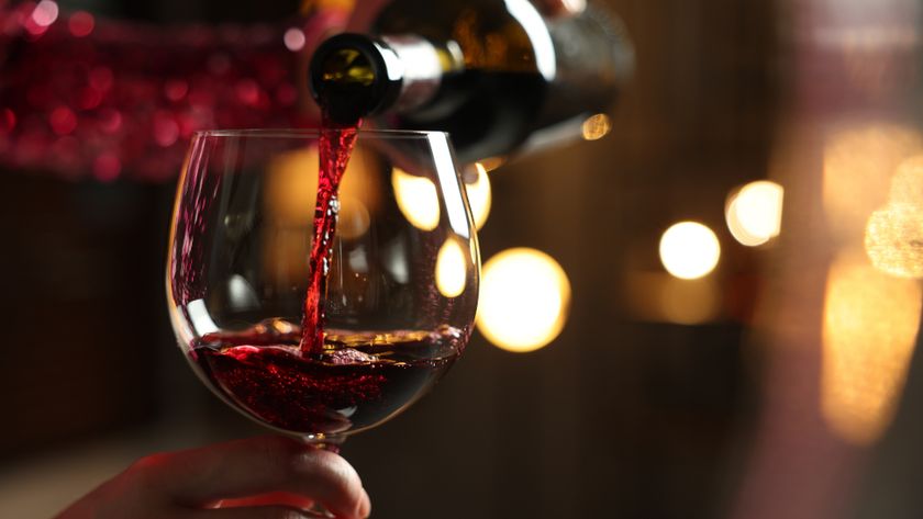 Red wine being poured into glass