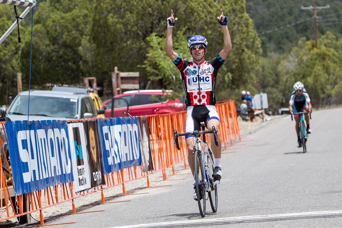 Daniel Jaramillo (UnitedHealthcare) celebrates winning stage 5