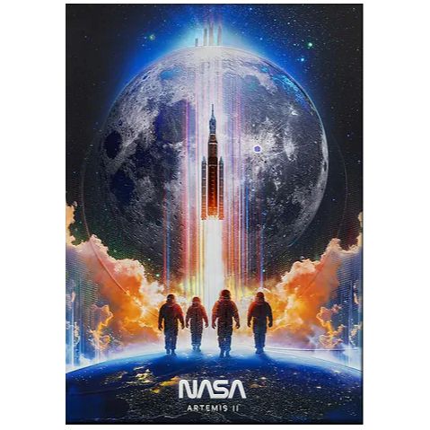 Artemis II Limited Edition, 3D Printed, Metal Poster