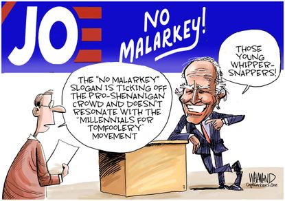 Political Cartoon U.S. Joe Biden 2020 Young Voters Whipper Snappers