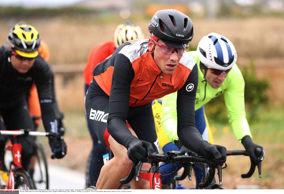Riders faced heavy rain during the stage