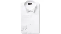 Tom Ford White Wing-Collar Bib-Front Shirt