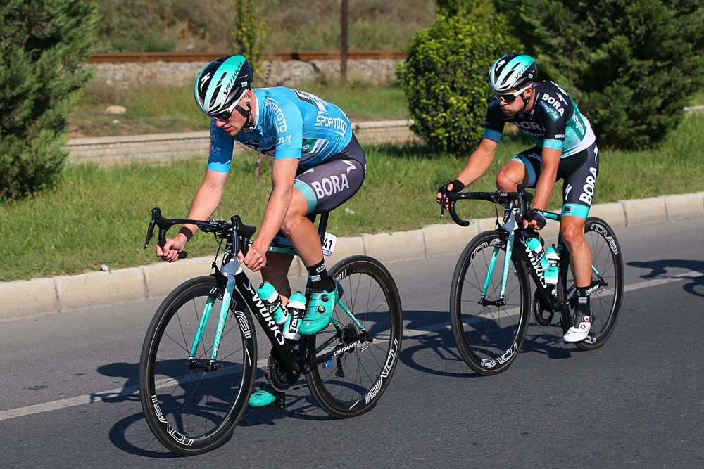 Double stage winner Sam Bennett was in the overall lead