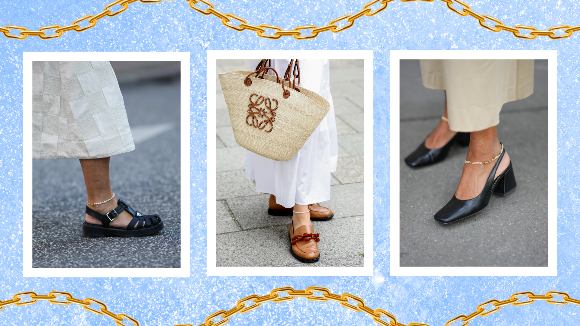 collage of women wearing ankle bracelets