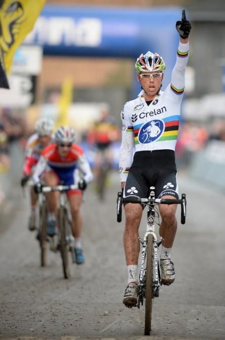 World champion Sven Nys wins the Vlaamse Druivencross iin Overijse, Belgium in December, 2013