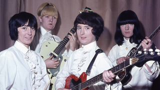 L-R Sylvia Saunders, Pamela Birch, Mary McGlory and Valerie Gell of Liverpool band The Liverbirds pose for a group portrait c 1964 in Hamburg