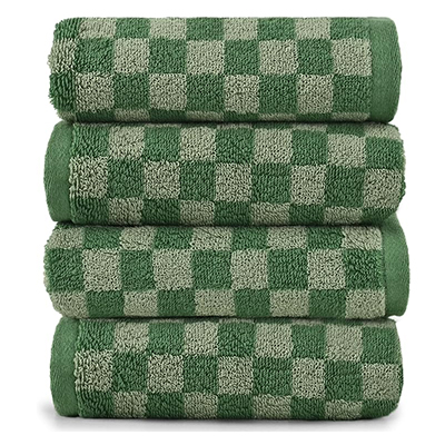 Amazon green checked hand towels