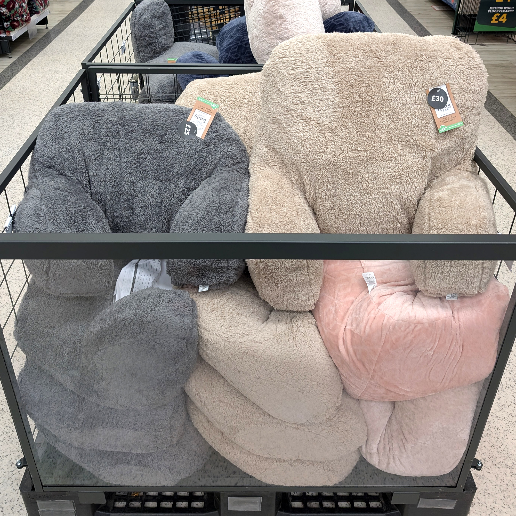 Dunelm Teddy Bear cuddle cushions in store