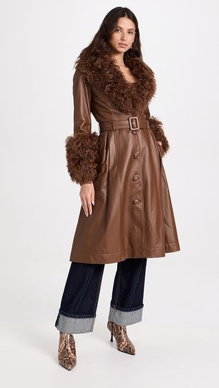 Saks Potts Foxy Shearling Trench Coat