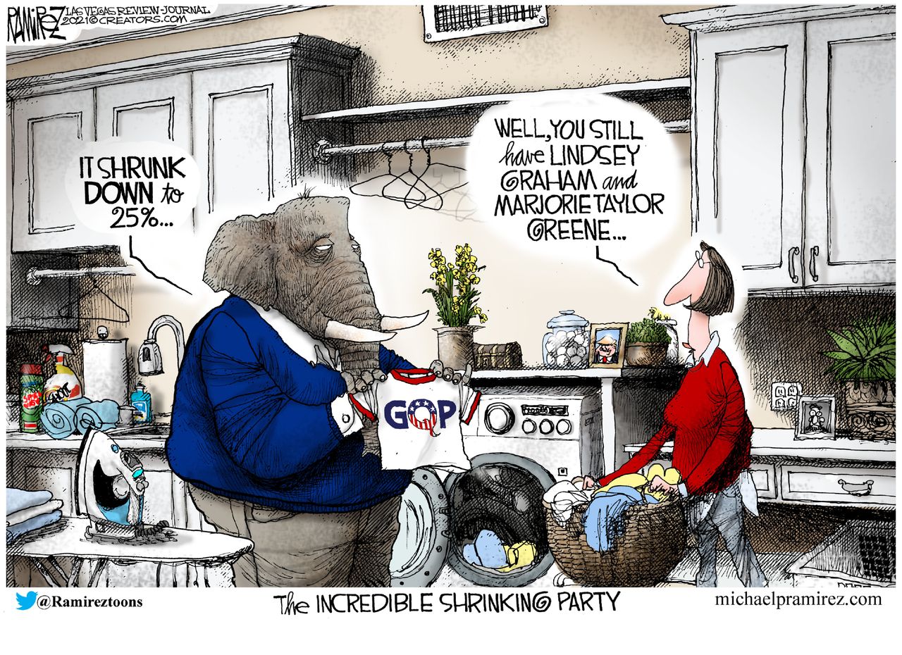 Political Cartoon U.S. shrink gop&amp;amp;nbsp;