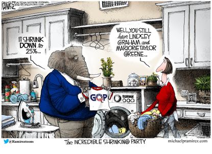Political Cartoon U.S. shrink gop&nbsp;