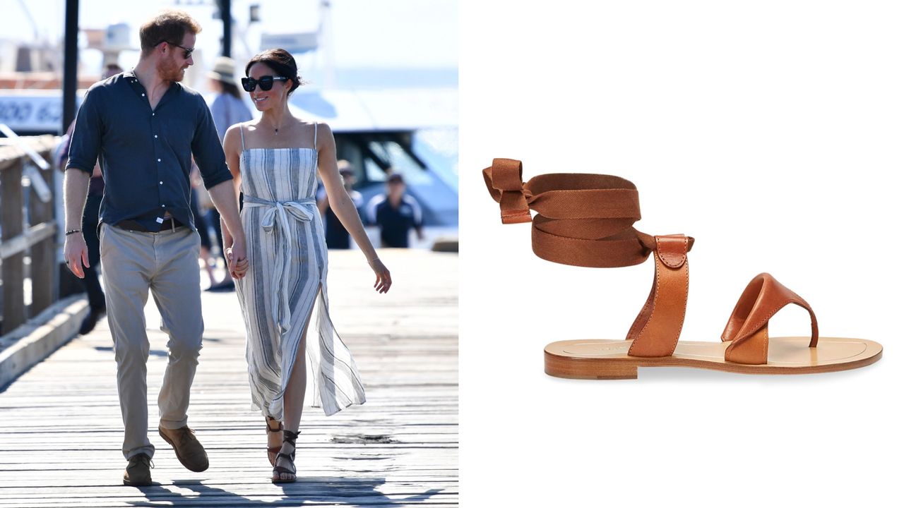 Prince Harry and Meghan Markle, Sarah Flint Grear sandals sale