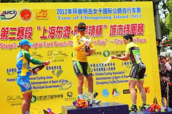 Celebrations on the general classification podium