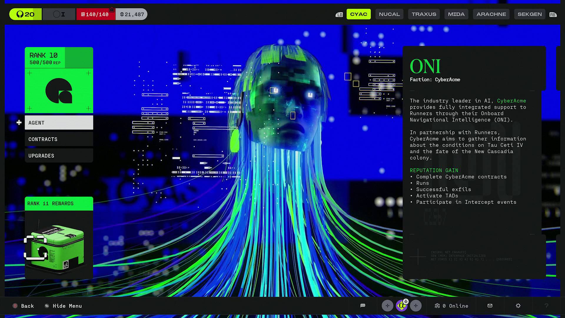 Marathon Factions CyberAcme agent ONI