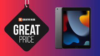 The 2021, 9 Gen iPad with a tag that says 'great price'.