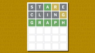 Wordle answer for game 849 on a yellow background