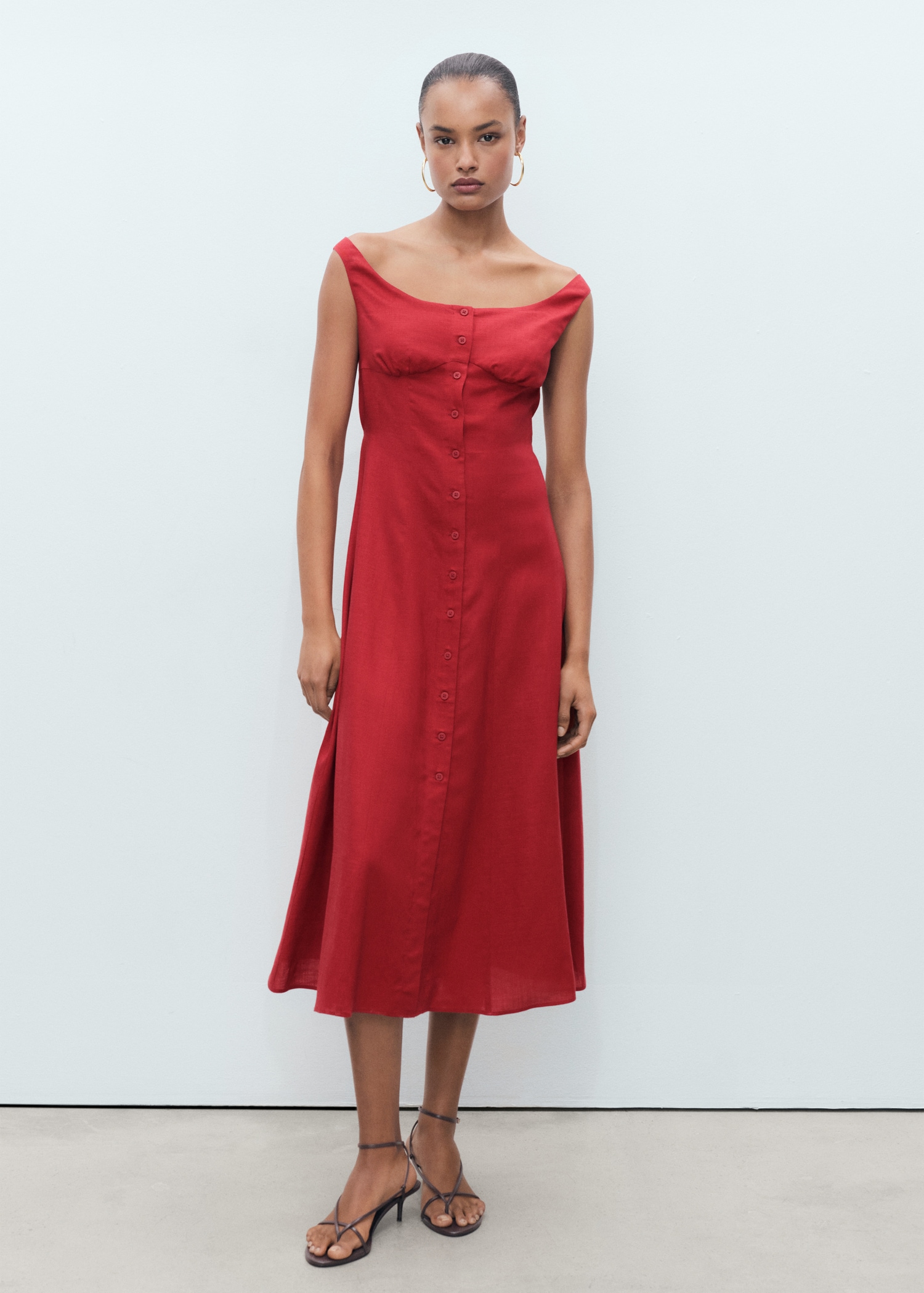 MANGO, Buttoned Midi Dress - Women | Mango United Kingdom