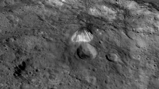 Scientists have dubbed this brightly streaked, 4-mile-high (6.4 kilometers) mountain on the dwarf planet Ceres "The Pyramid.”
