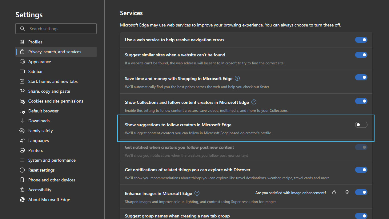 Microsoft Edge wird deaktiviert, um Erstellern zu folgen