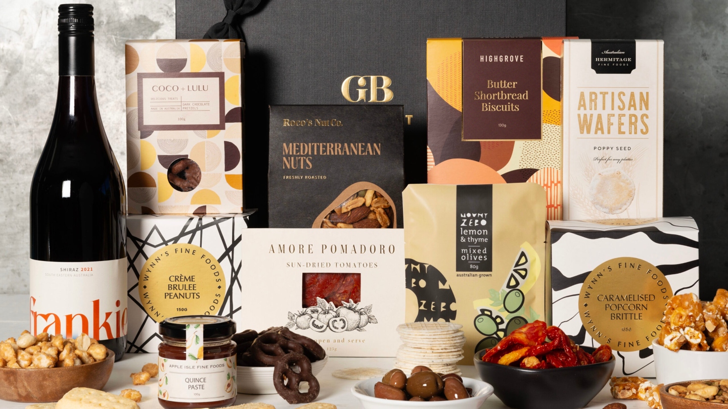 Red wine and nibbles hamper