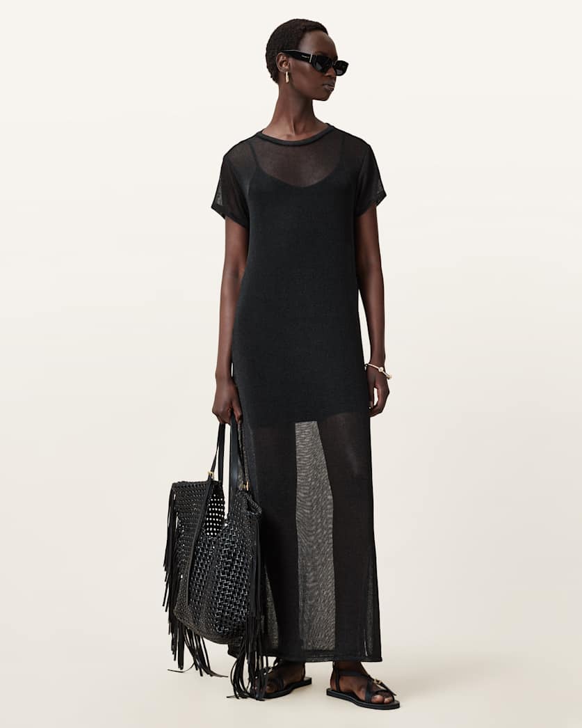 Thea Sparkle Sheer Maxi Dress