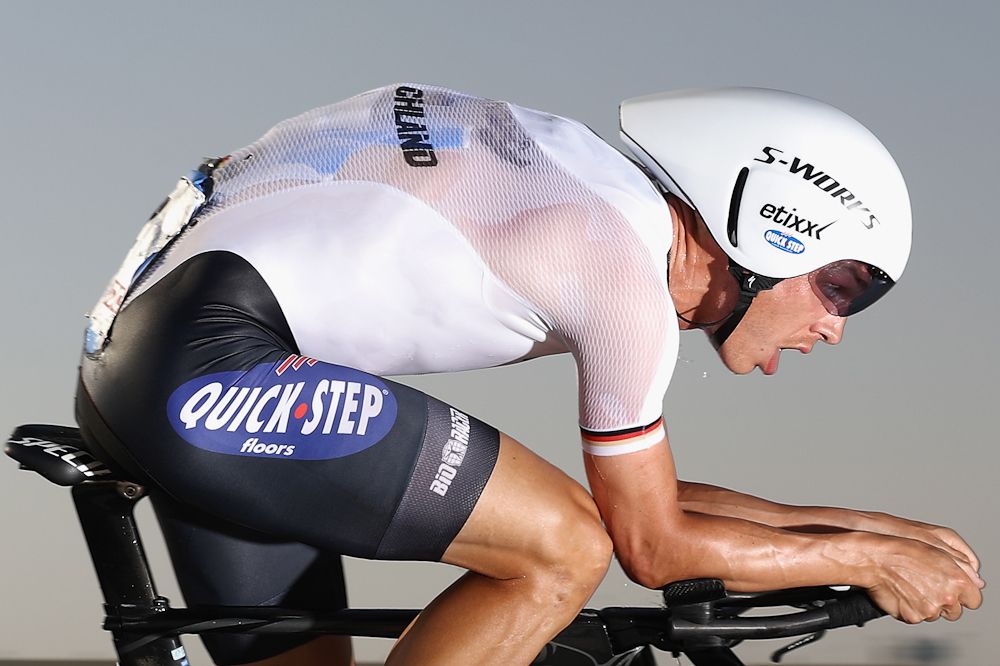 Tony Martin en route to the 2016 on the 2016 UCI Road World Championships elite men's time trial title