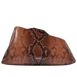 The Attico 8.30PM Small snake-print leather clutch