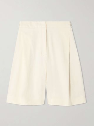 Bella Pleated Linen-Blend Shorts