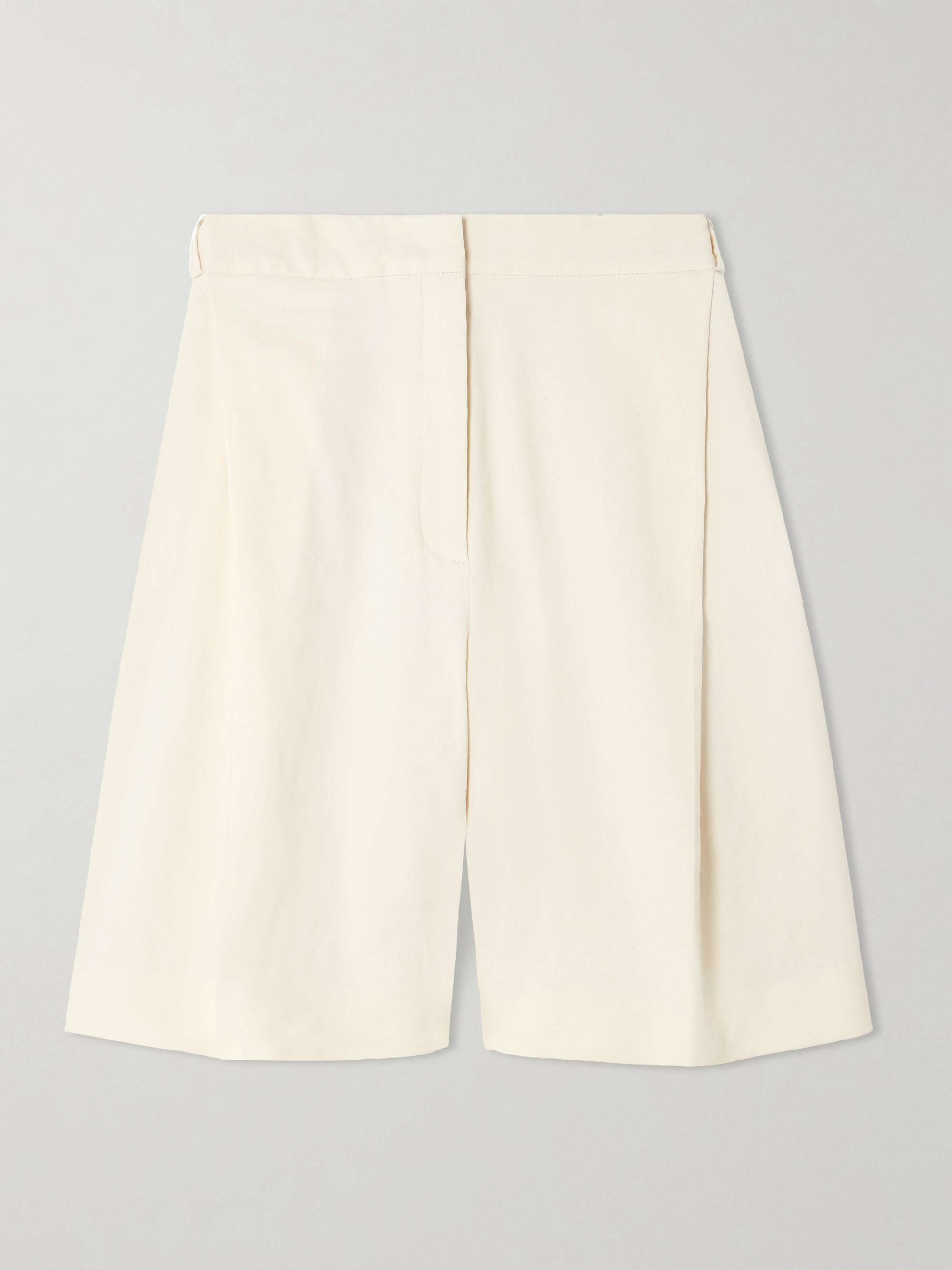 Bella Pleated Linen-Blend Shorts