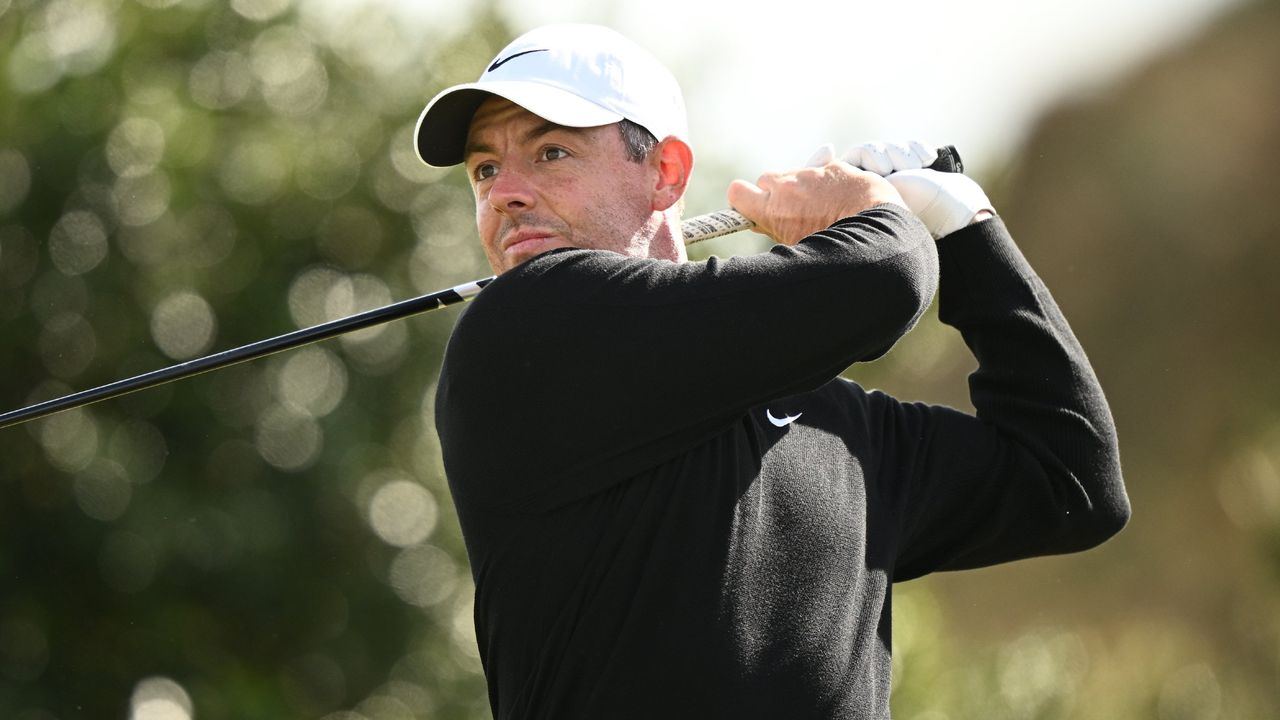 Rory McIlroy takes a tee shot at the Irish Open