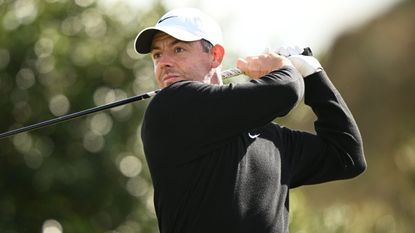 Rory McIlroy takes a tee shot at the Irish Open