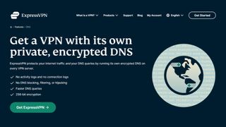 Capture d'écran de la page d'accueil Private DNS d'ExpressVPN