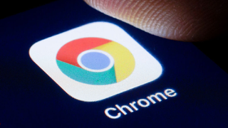 BERLIN, GERMANY - APRIL 22: The logo of the webbrowser Google Chrome is shown on the display of a smartphone on April 22, 2020 in Berlin, Germany.