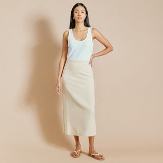 Linen Twill Pencil Skirt